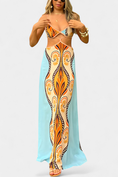 Sytella Vestido Abstracto con Cut-Out y Espalda al Descubierto