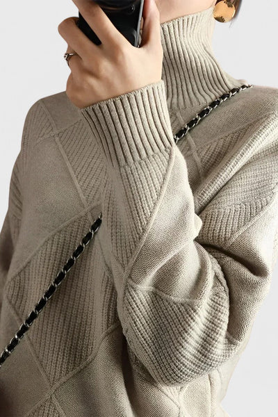Jersey de Cachemira Jasmine con Cuello Alto