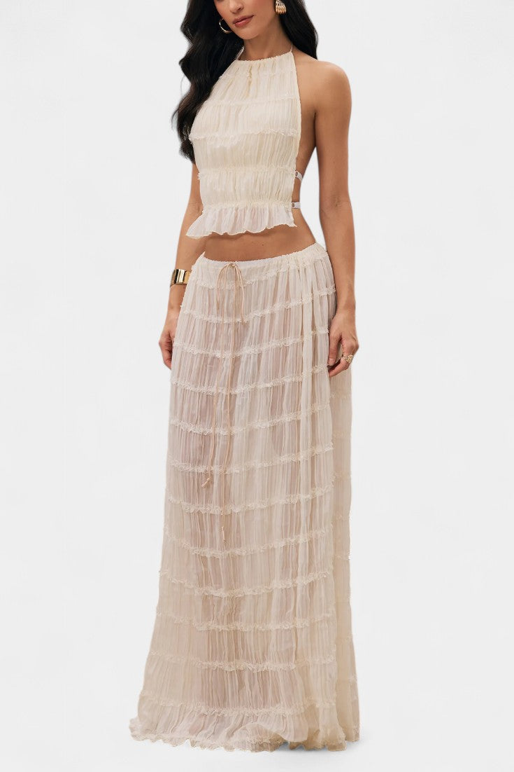 Eugenie Conjunto Coordinado con Top Plisado y Falda
