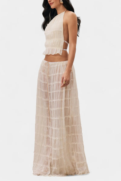 Eugenie Conjunto Coordinado con Top Plisado y Falda