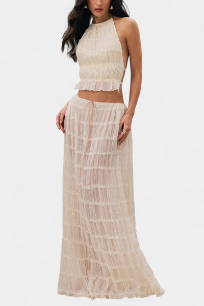 Eugenie Conjunto Coordinado con Top Plisado y Falda