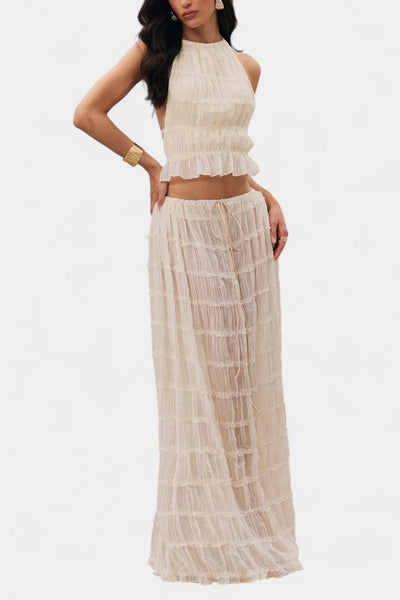 Eugenie Conjunto Coordinado con Top Plisado y Falda