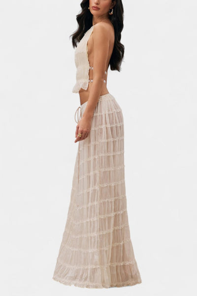 Eugenie Conjunto Coordinado con Top Plisado y Falda