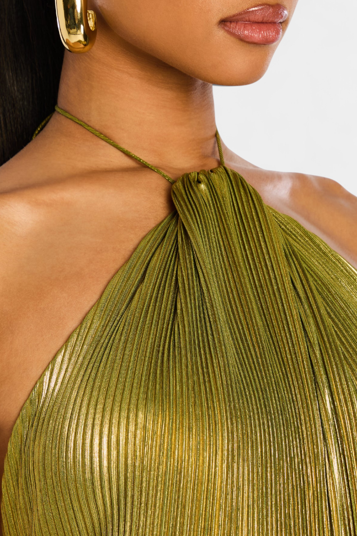 Lorette | Vestido Metálico de Espalda Abierta