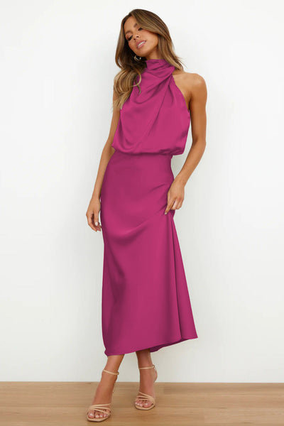 Sophia® | Vestido Maxi de Satén Carlina