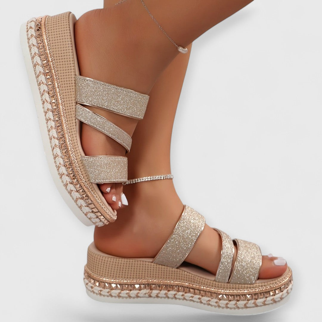 Sandalias Ortopédicas Ligeras Anissa en Color Champán