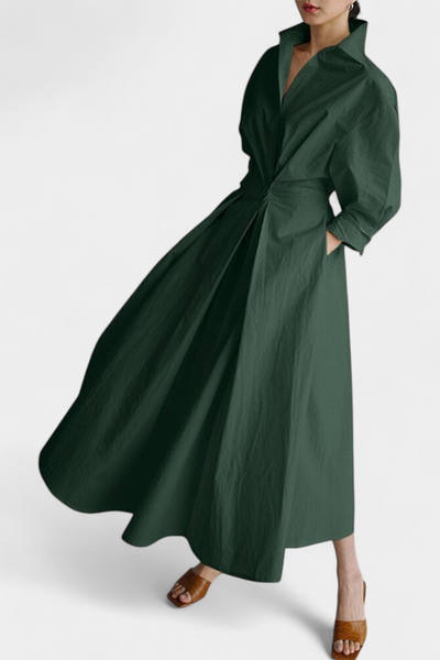 Miriam Vestido Maxi Retro de Manga Larga