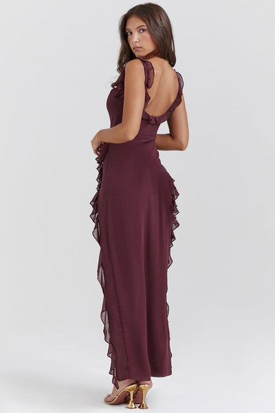 Regina® | Vestido Largo Amira – Ciruela Oscuro