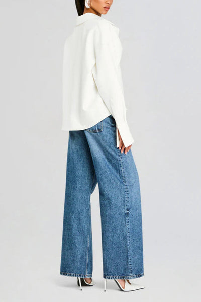 Grace Camisa Draped con Botones