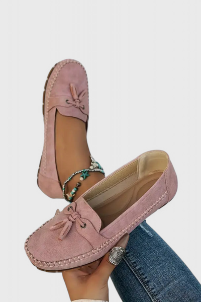 Mocasines Clásicos de Suede Peony con Borlas