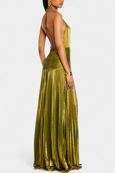 Lorette | Vestido Metálico de Espalda Abierta