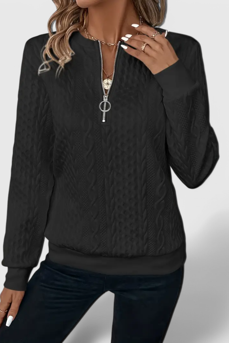 Suave Jersey de Punto Zoey con Cremallera