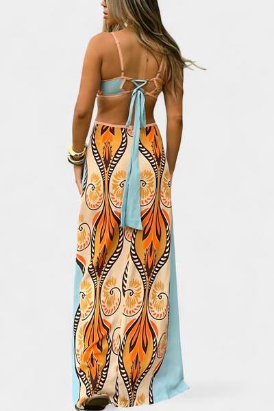 Sytella Vestido Abstracto con Cut-Out y Espalda al Descubierto