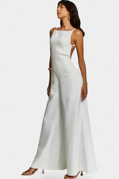 Mono Halter Belén de Pierna Ancha con Elegante Caída