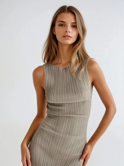 Georgia® | Vestido Acanalado de Líneas Sin Esfuerzo