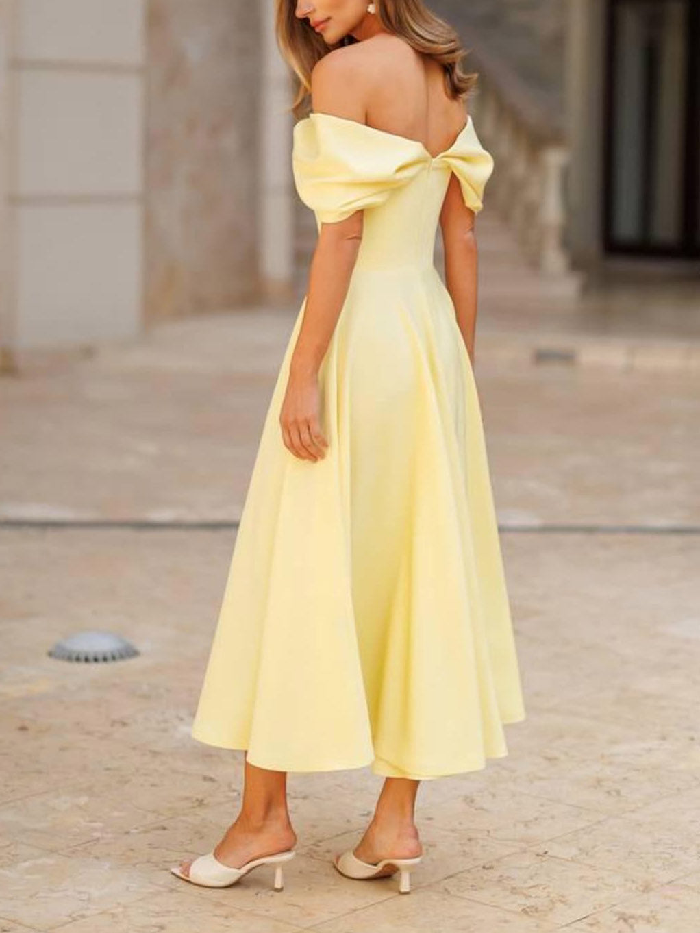 Giulia® | Elegante Vestido Maxi Drapado Off-the-shoulder