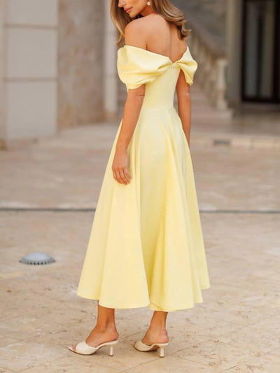 Giulia® | Elegante Vestido Maxi Drapado Off-the-shoulder