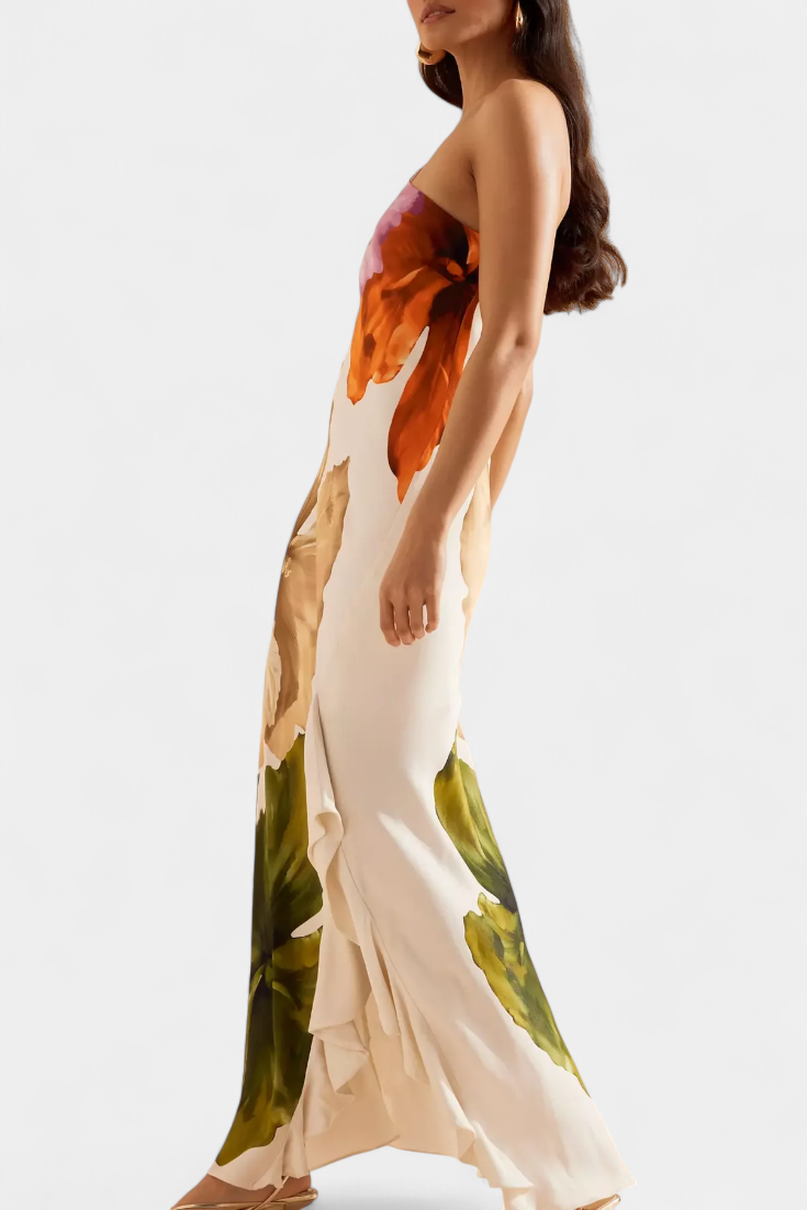Vestido Elegante Almudena con Diseño Patchwork y Cuello Asimétrico