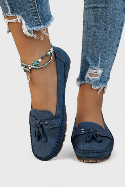 Mocasines Clásicos de Suede Peony con Borlas