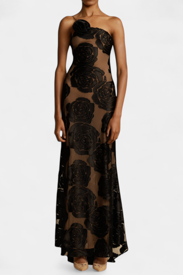 Vlada Vestido de Terciopelo con Estampado Floral