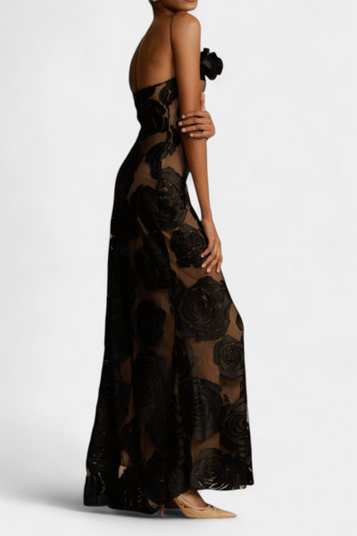 Vlada Vestido de Terciopelo con Estampado Floral