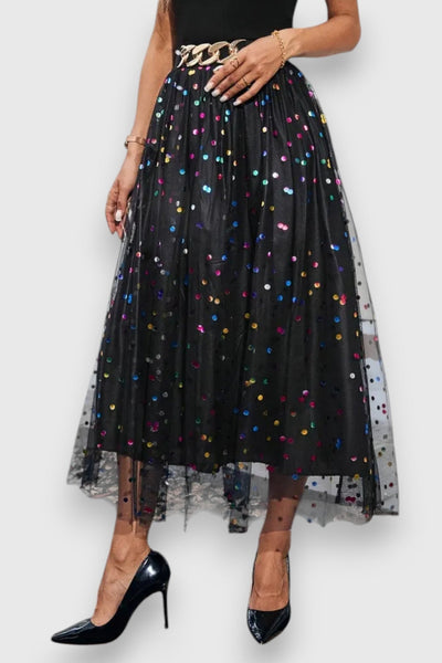 Claire Falda de Lunares Multicolor