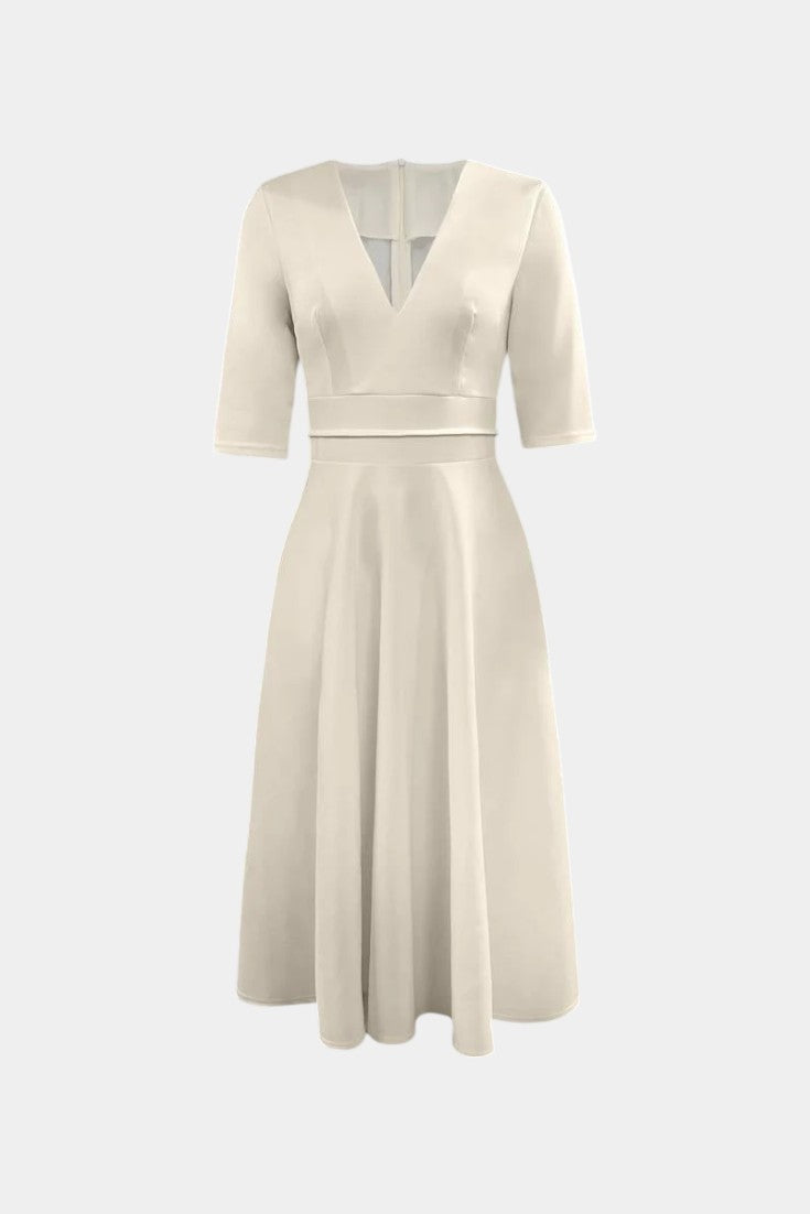 Nylah Vestido Midi A-Line de Estilo Vintage