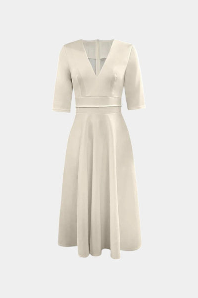 Nylah Vestido Midi A-Line de Estilo Vintage