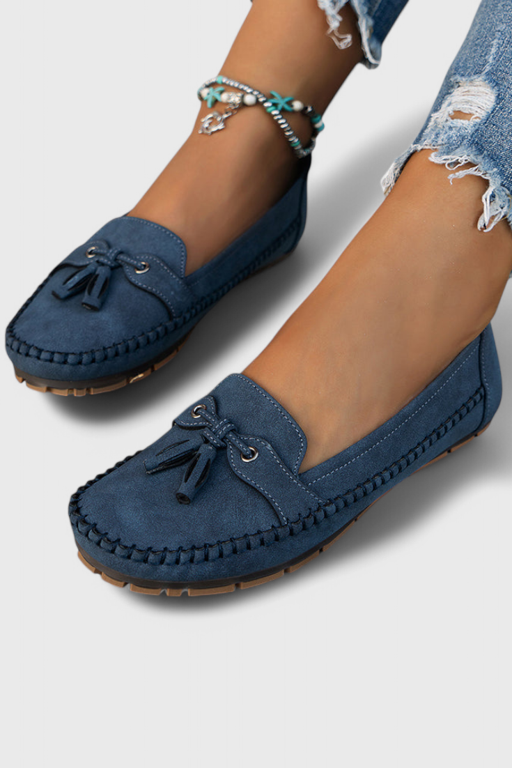 Mocasines Clásicos de Suede Peony con Borlas