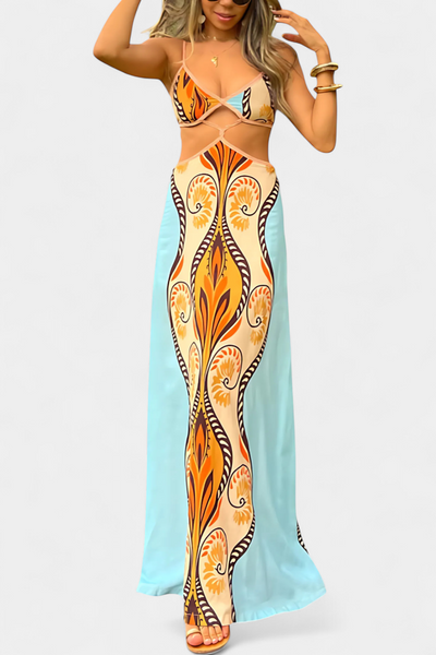 Sytella Vestido Abstracto con Cut-Out y Espalda al Descubierto