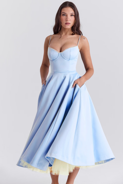 Isabelle® | Luce - vestido midi de tul satinado