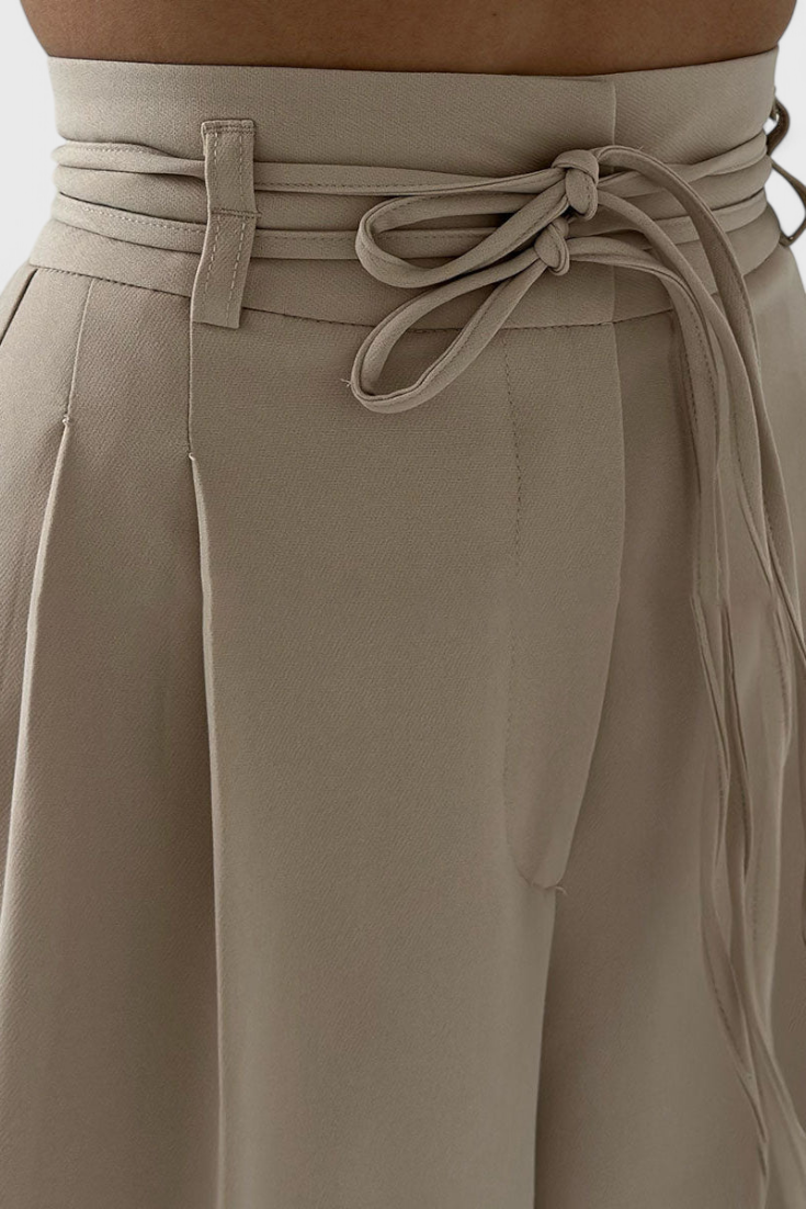 Sophie Pantalones de pierna ancha con ajuste de cordones