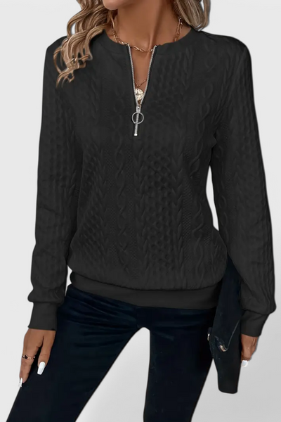 Suave Jersey de Punto Zoey con Cremallera