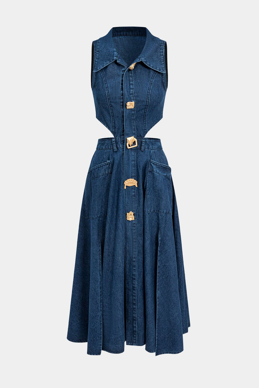 Vestido Sin Mangas de Mezclilla Alia con Corte Moderno