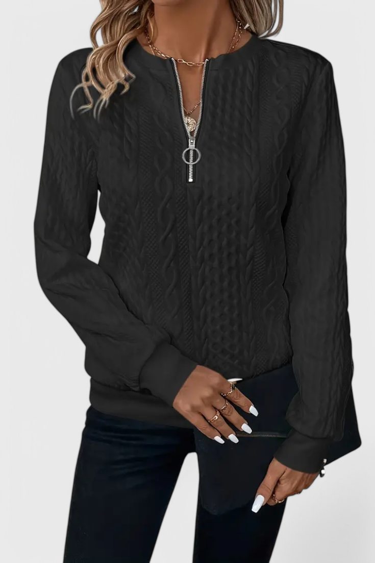 Suave Jersey de Punto Zoey con Cremallera
