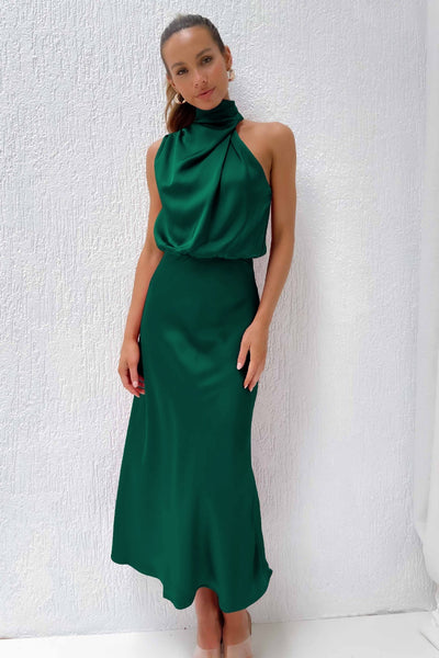 Sophia® | Vestido Maxi de Satén Carlina