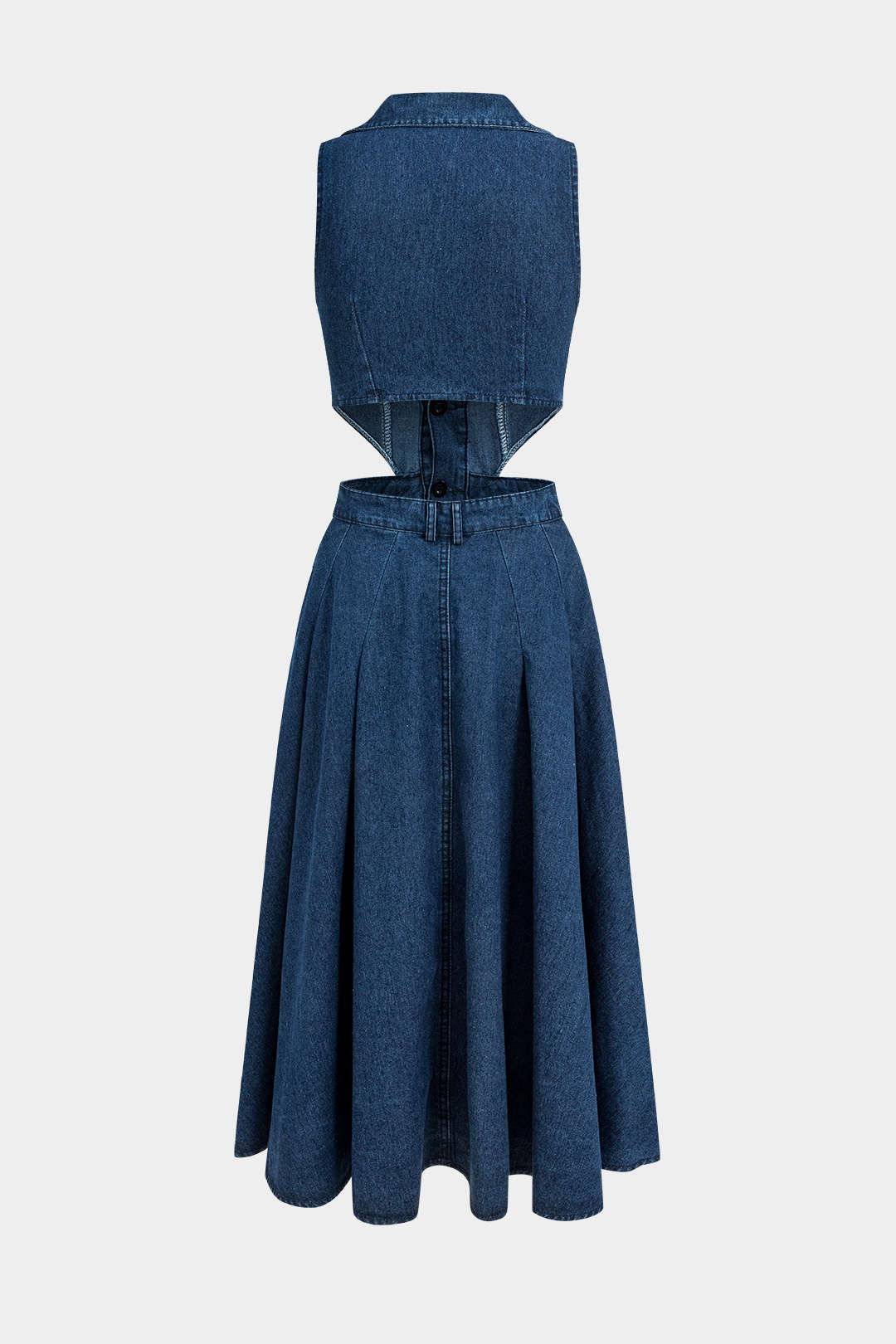 Vestido Sin Mangas de Mezclilla Alia con Corte Moderno