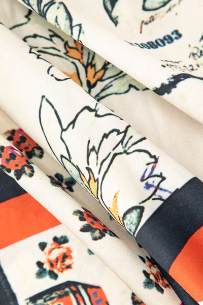 Arce Pantalones de Cintura Alta con Estampado Floral y Corte Recto