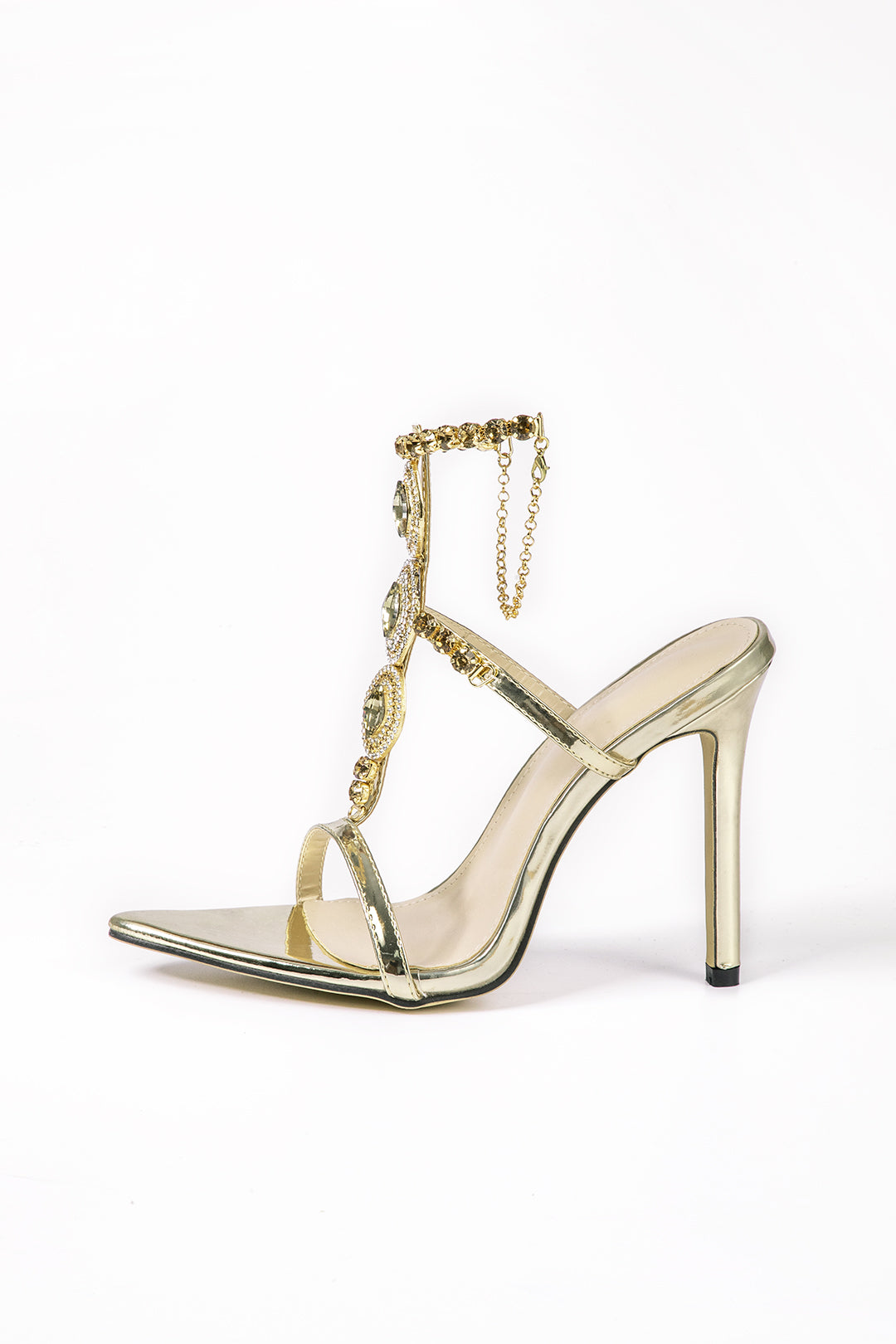 Zapatos de Tacón Alto con Punta Decorada en Strass