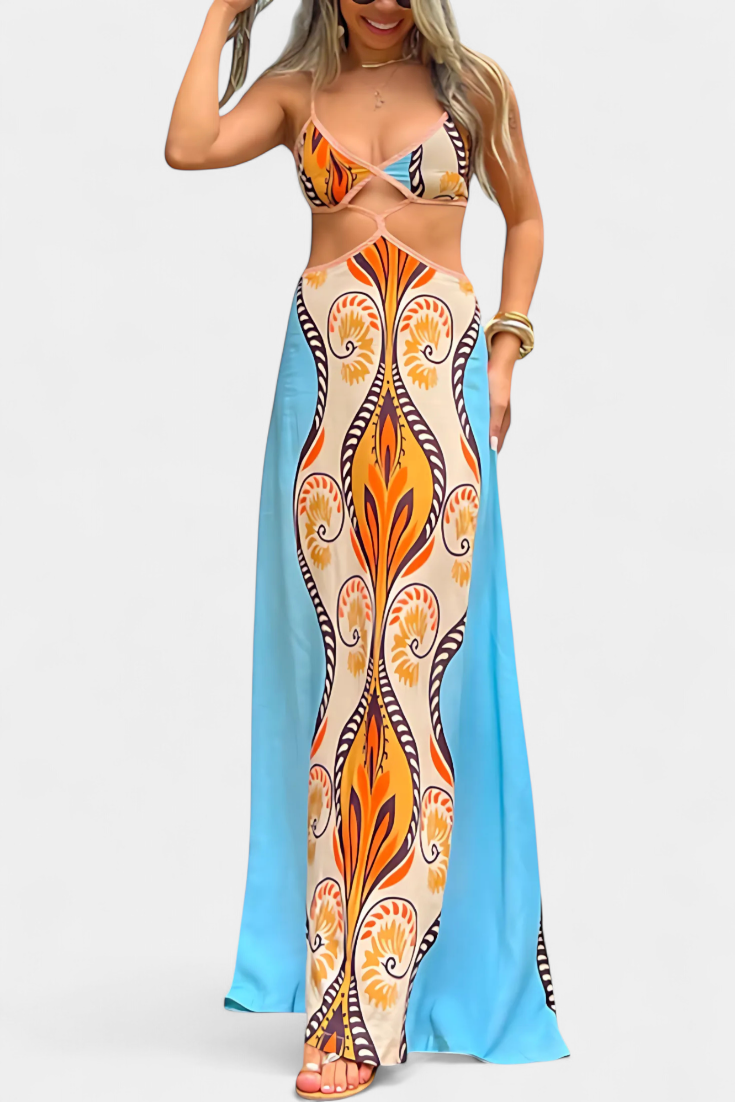 Sytella Vestido Abstracto con Cut-Out y Espalda al Descubierto