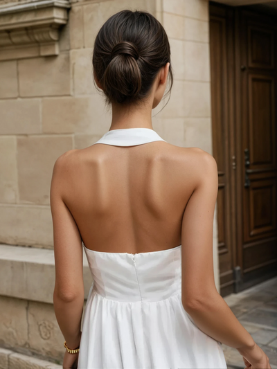 Ayşe® | Vestido Largo A Línea de Algodón y Lino Simple y Chic