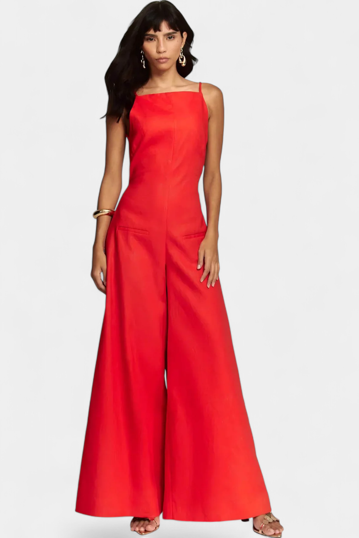 Mono Halter Belén de Pierna Ancha con Elegante Caída