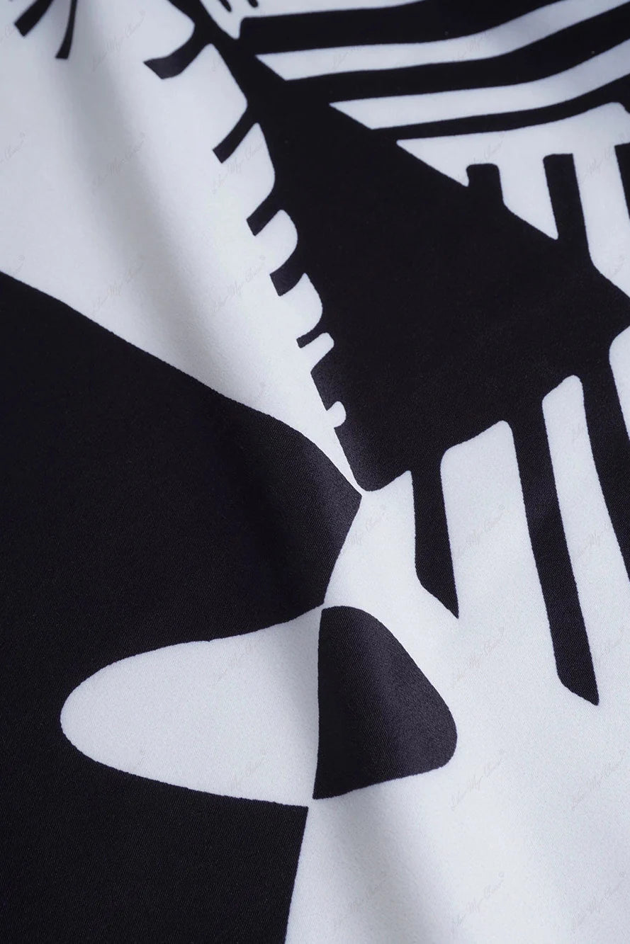 Basilisa Conjunto de Pantalón Ancho con Estampado de Graffiti