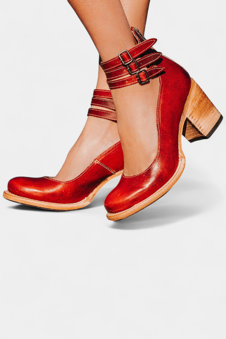 Tacones Modernos con Bloque en Eco-Cuero y Diseño Atemporal
