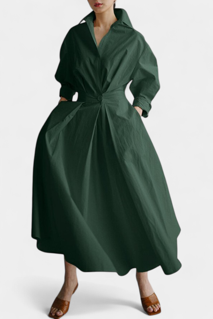 Miriam Vestido Maxi Retro de Manga Larga