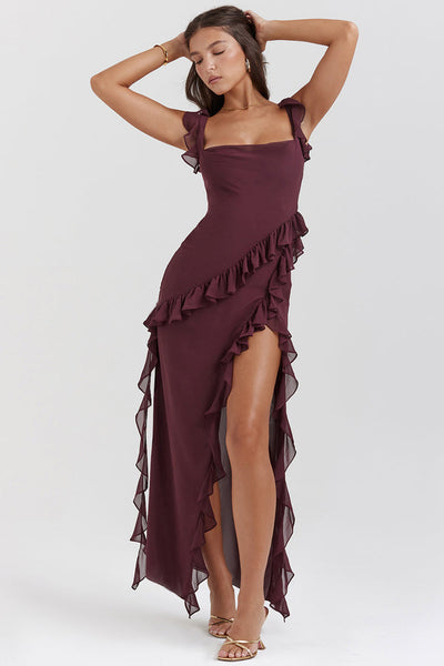 Regina® | Vestido Largo Amira – Ciruela Oscuro