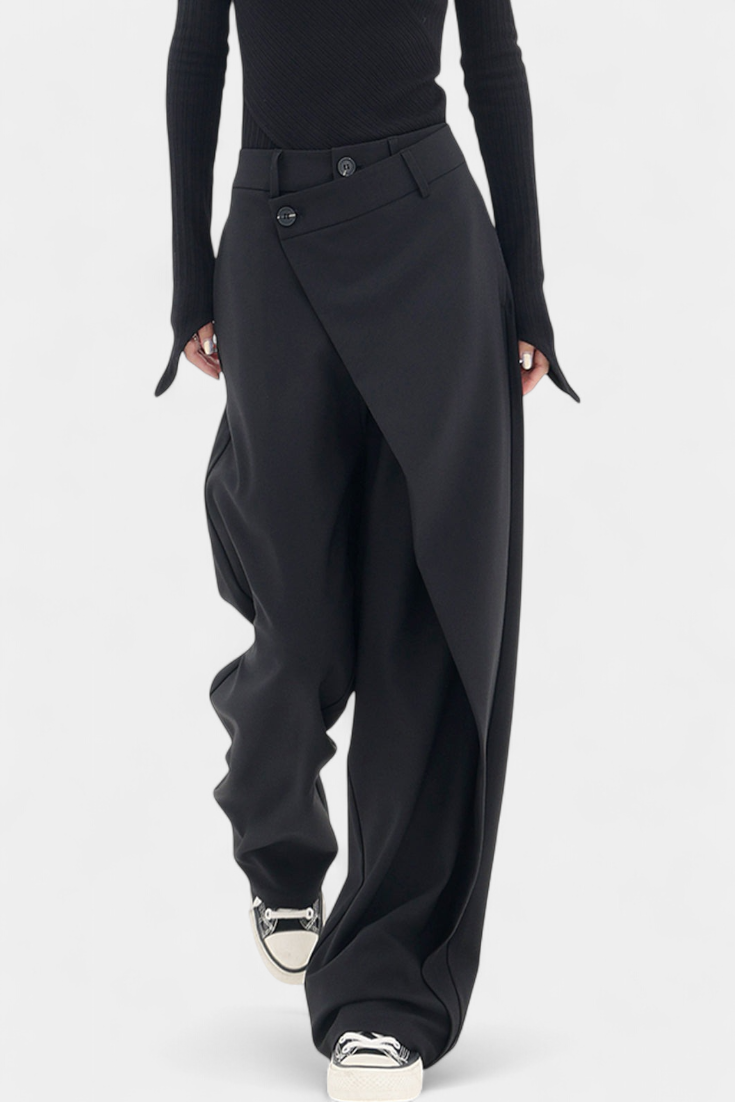Oaklyn Pantalones Rectos con Drapado Contemporáneo