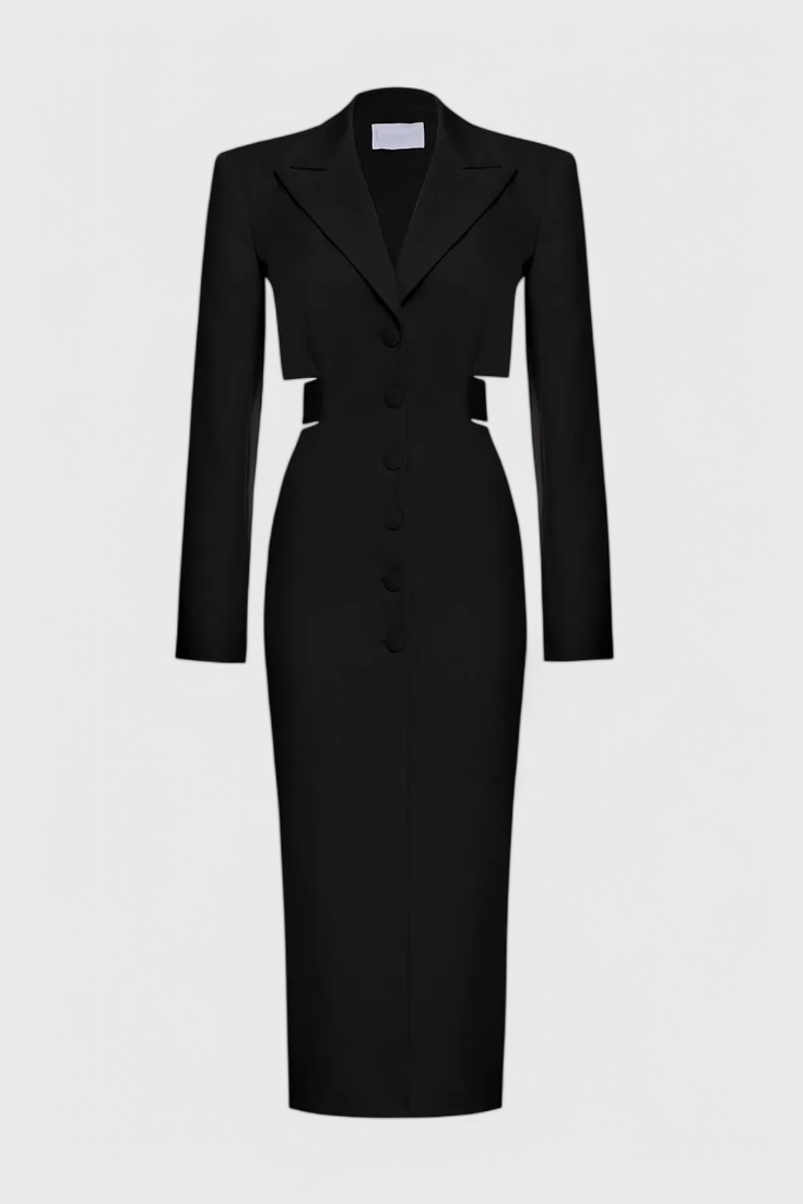 Bernice Midi Blazer Dress with Cut-Out and Open Back