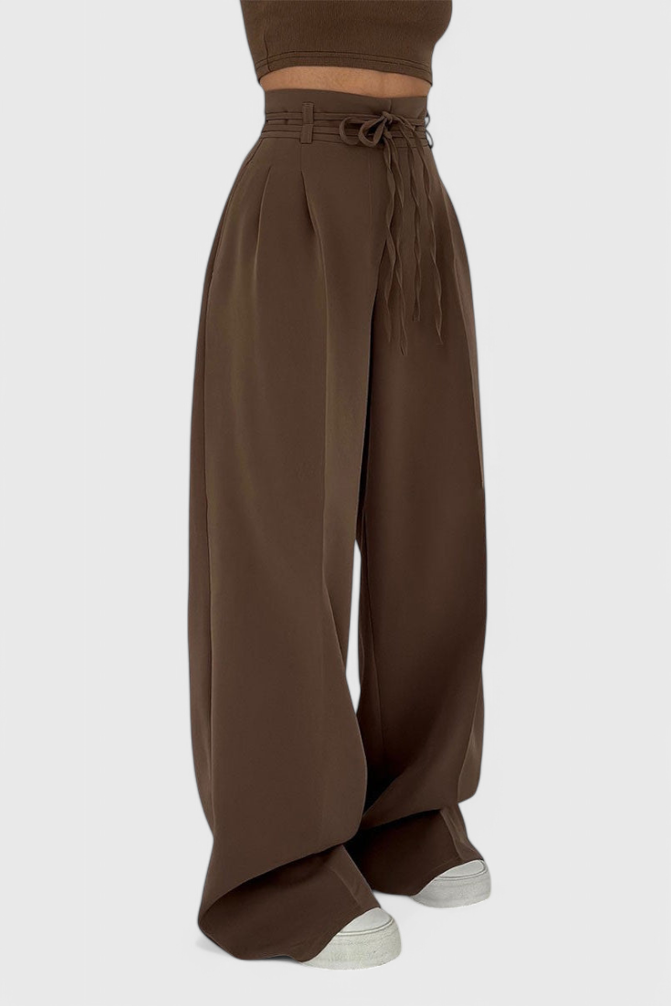 Sophie Pantalones de pierna ancha con ajuste de cordones
