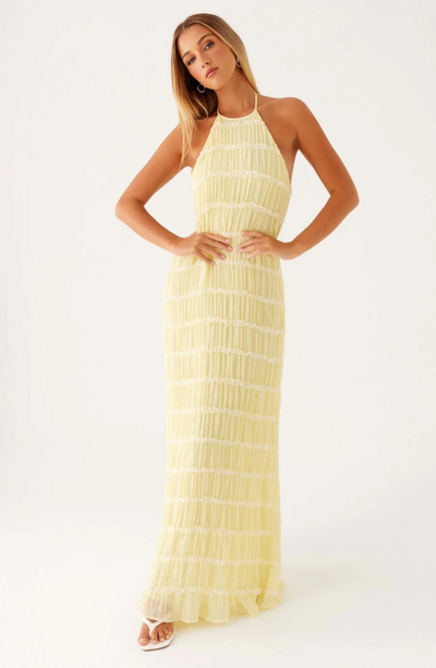 Cariselle™ Vestido Maxi Texturizado con Atado en el Cuello
